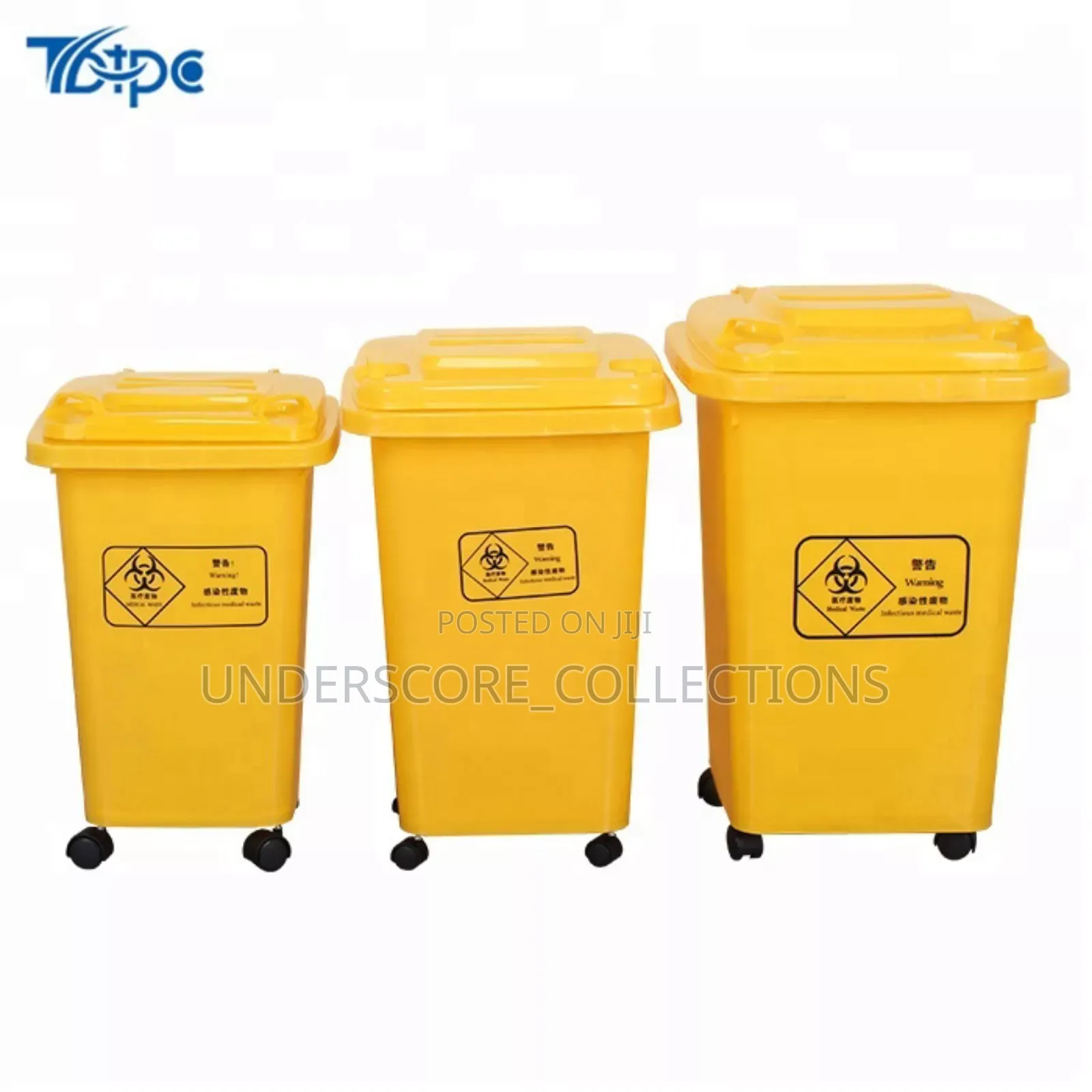 4 Wheels Yellow Dustbin
