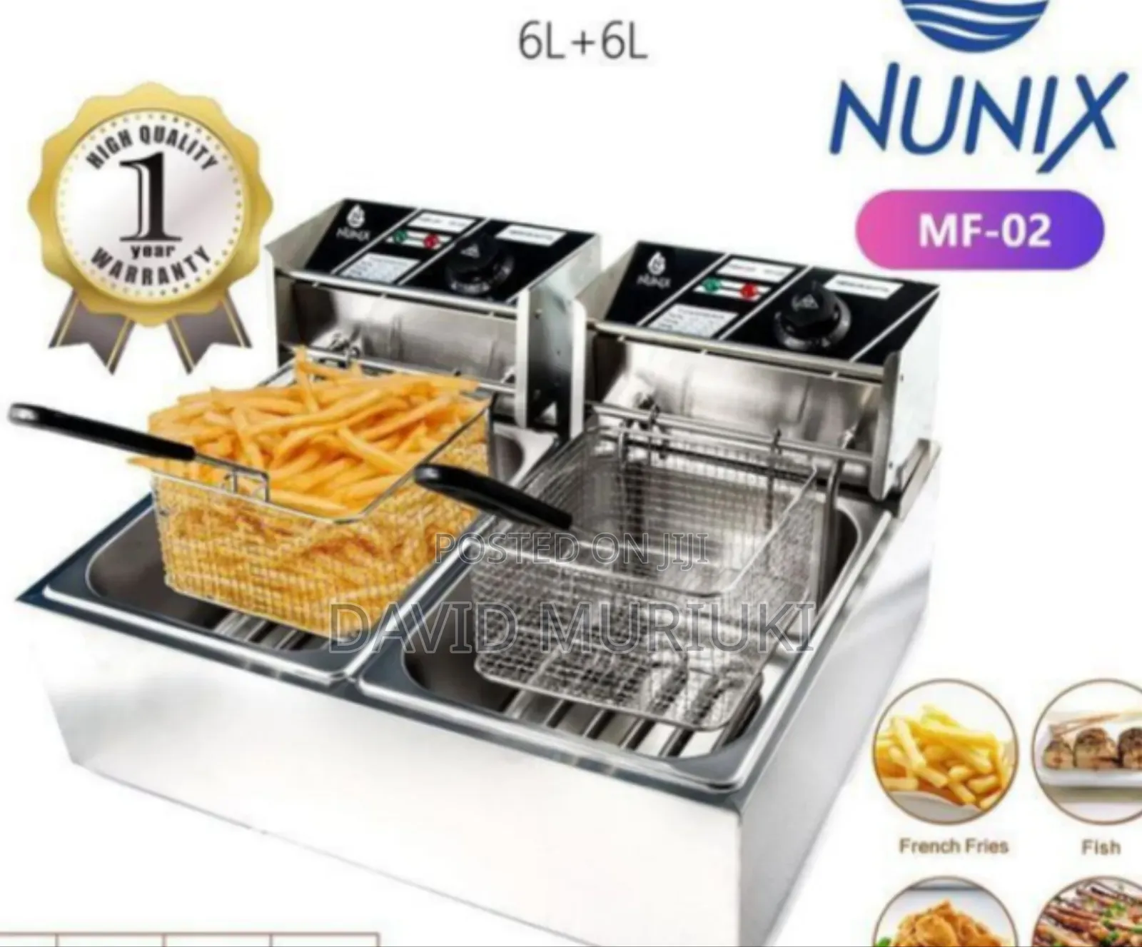 Latest Nunix Double Tank 6+6lt Chips/Chicken Stainless Steel Double