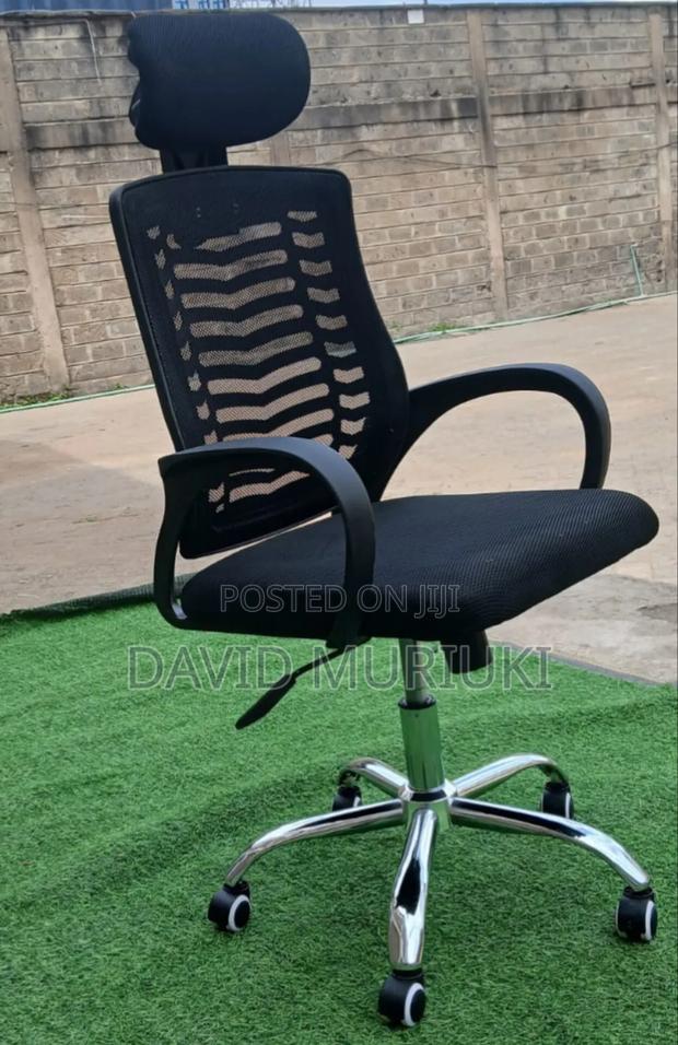 Secretarial Mesh Office Chair With Comfort Headrest - main view
