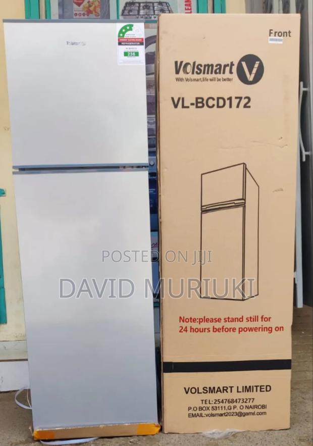 Modern Silver Volsmart 172litres Double Door Fridge - main view