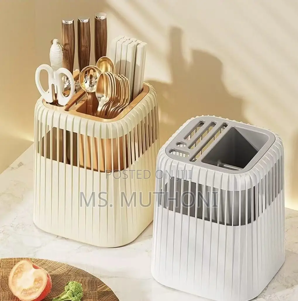 Multi-Functional Rotating Knife Utensil Rack