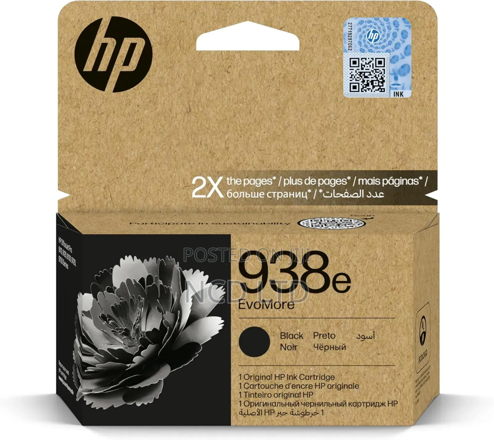 Hp 938e Evomore Black Original Ink Cartridge 4s6y2pe Works With Hp