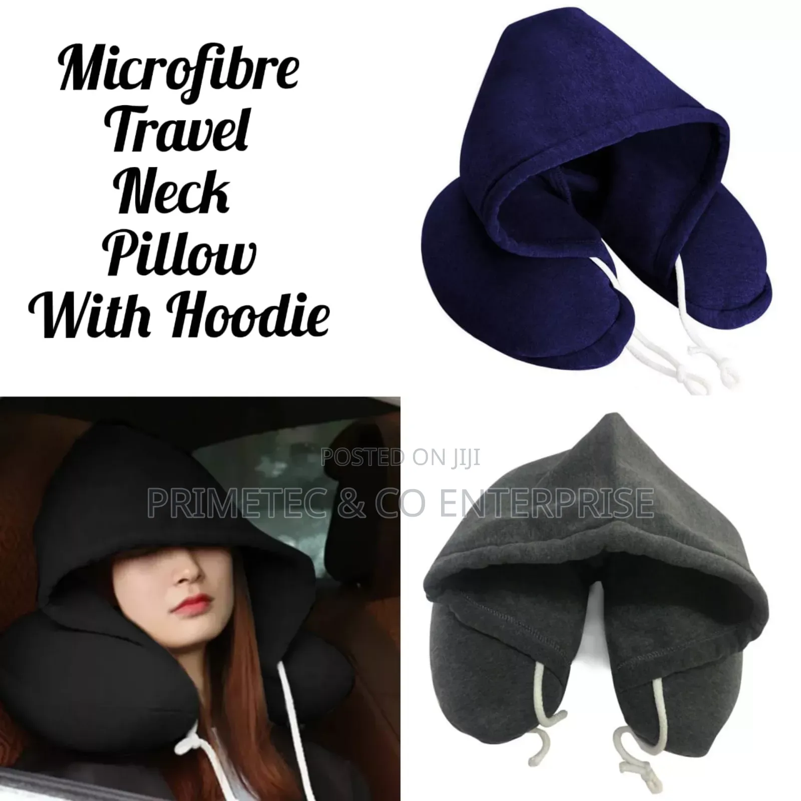 Microfiber Travel Neck Pillow With Hoodie