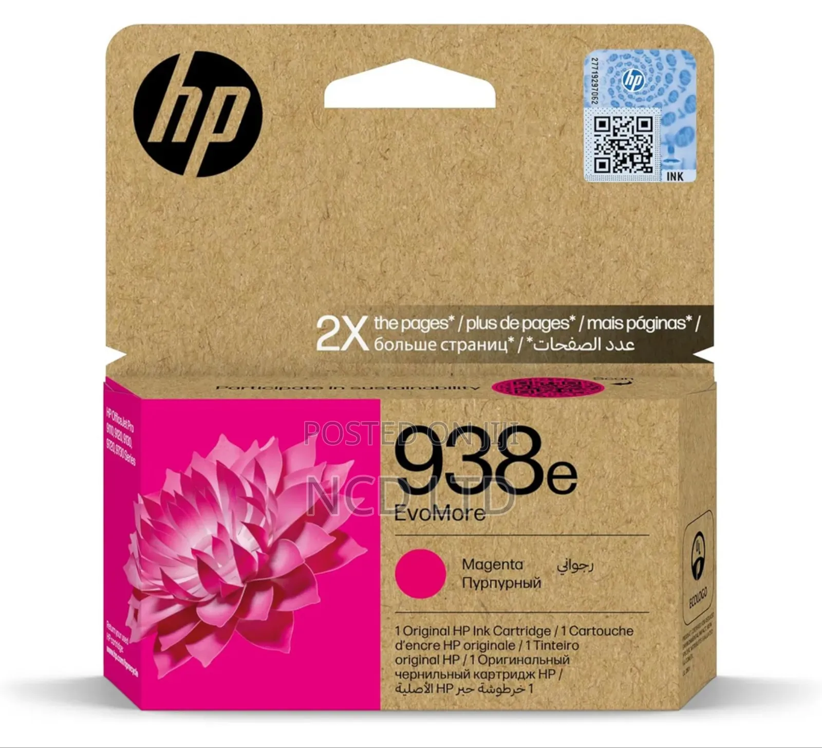 Hp 938e Evomore Magenta Original Cartridge Works With Hp 9720, 9730,