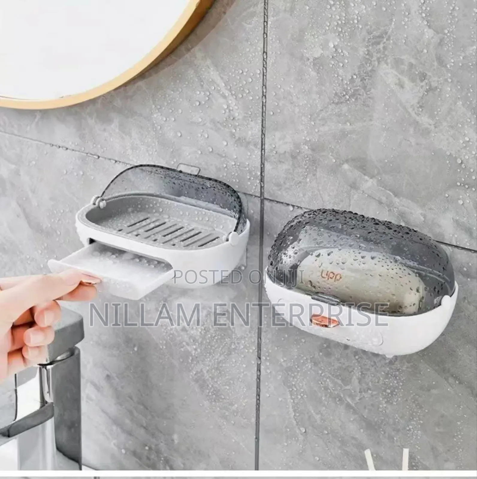 1pc Flip-Cover Wall-Mounted Soap Box 