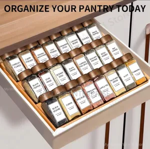 *29pcs Set Glass Storage Spice Jars With Bamboo Lid