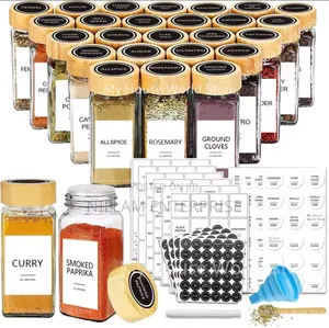 *29pcs Set Glass Storage Spice Jars With Bamboo Lid