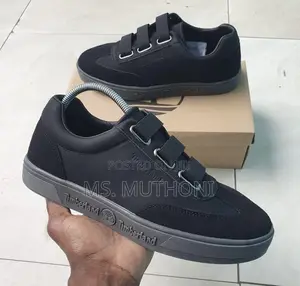 Premium Leather Hook-and-Loop Sneakers With Triple Strap Closure