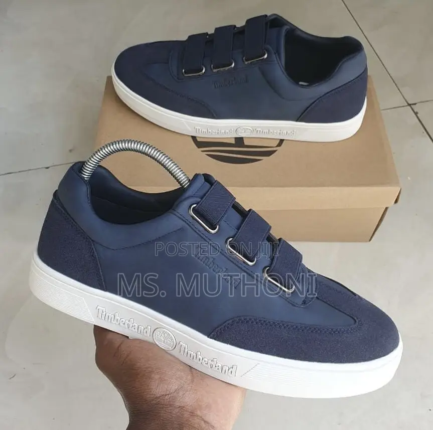 Premium Leather Hook-and-Loop Sneakers With Triple Strap Closure