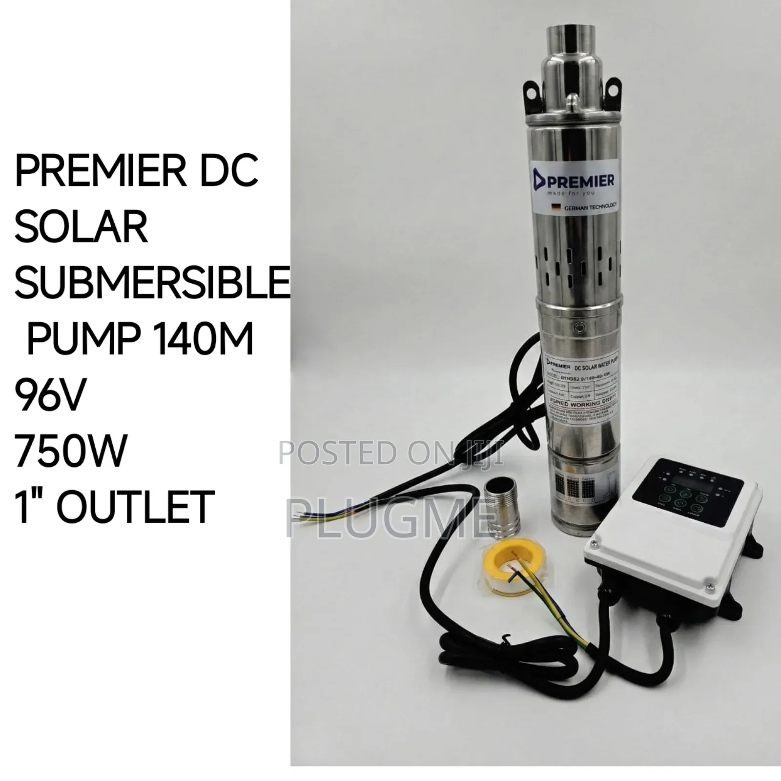 Premier Dc Solar Submersible 140m Head 750w 96v Water Pump