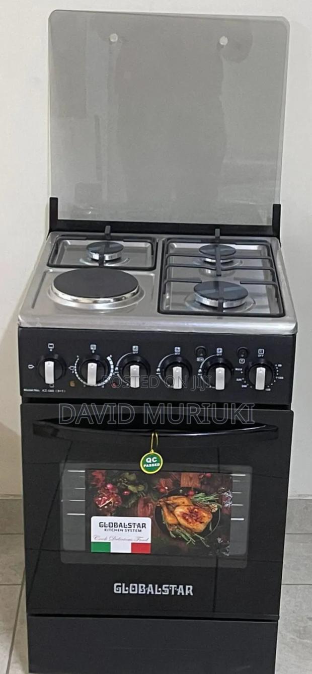 Black 60*60 Globalstar Jet 3+1 Standing Cookers With Electric Oven
