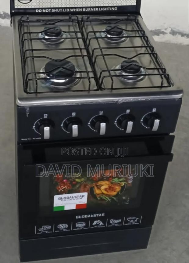 Black 50*55 Globalstar Full Gas Standing Cooker With a Glass Lid