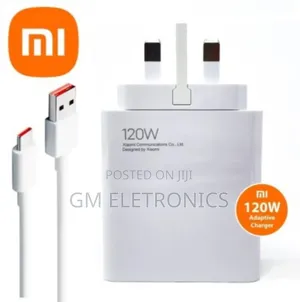 Uk Plug 120w Ultra Fast Charger With Usb-C 6a Cable.