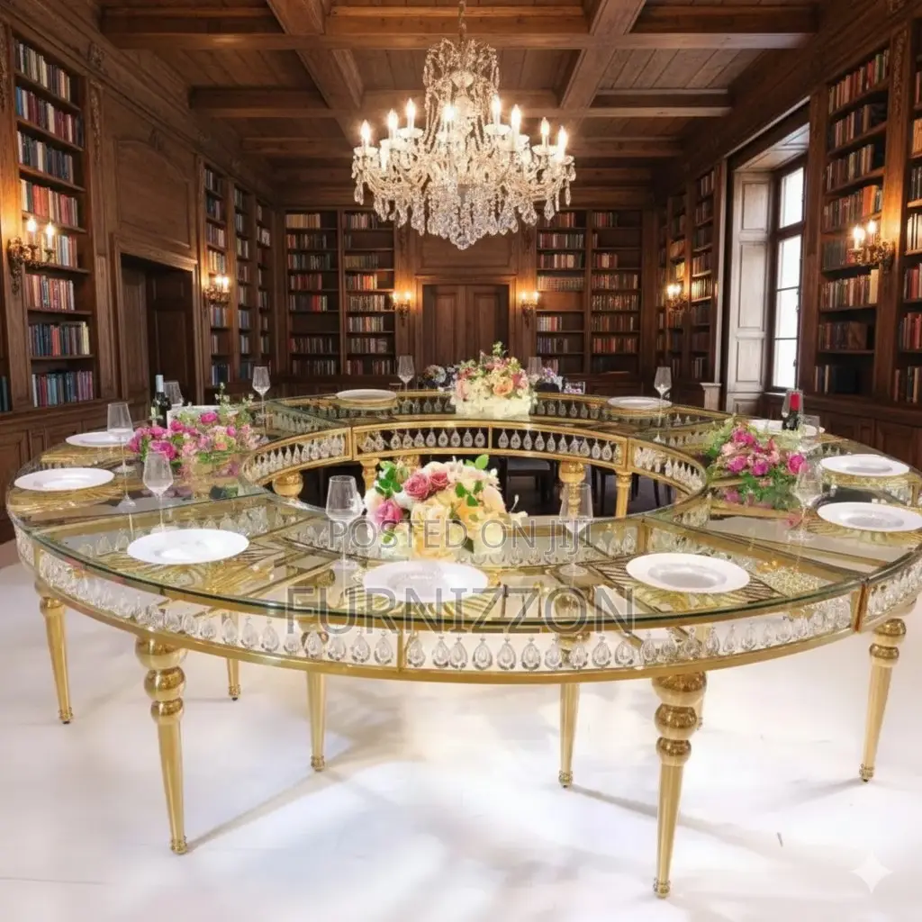 Elegant Stainless Steel Circular Event Table