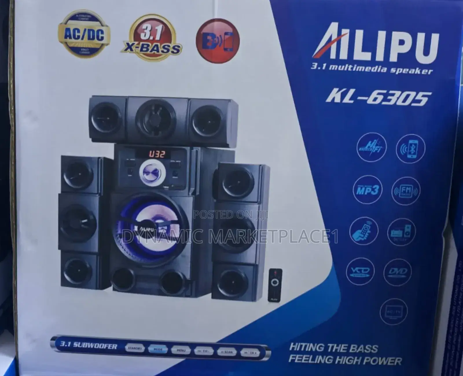 Ailipu Kl-6305 3.1ch Bluetooth Multimedia Speaker System.