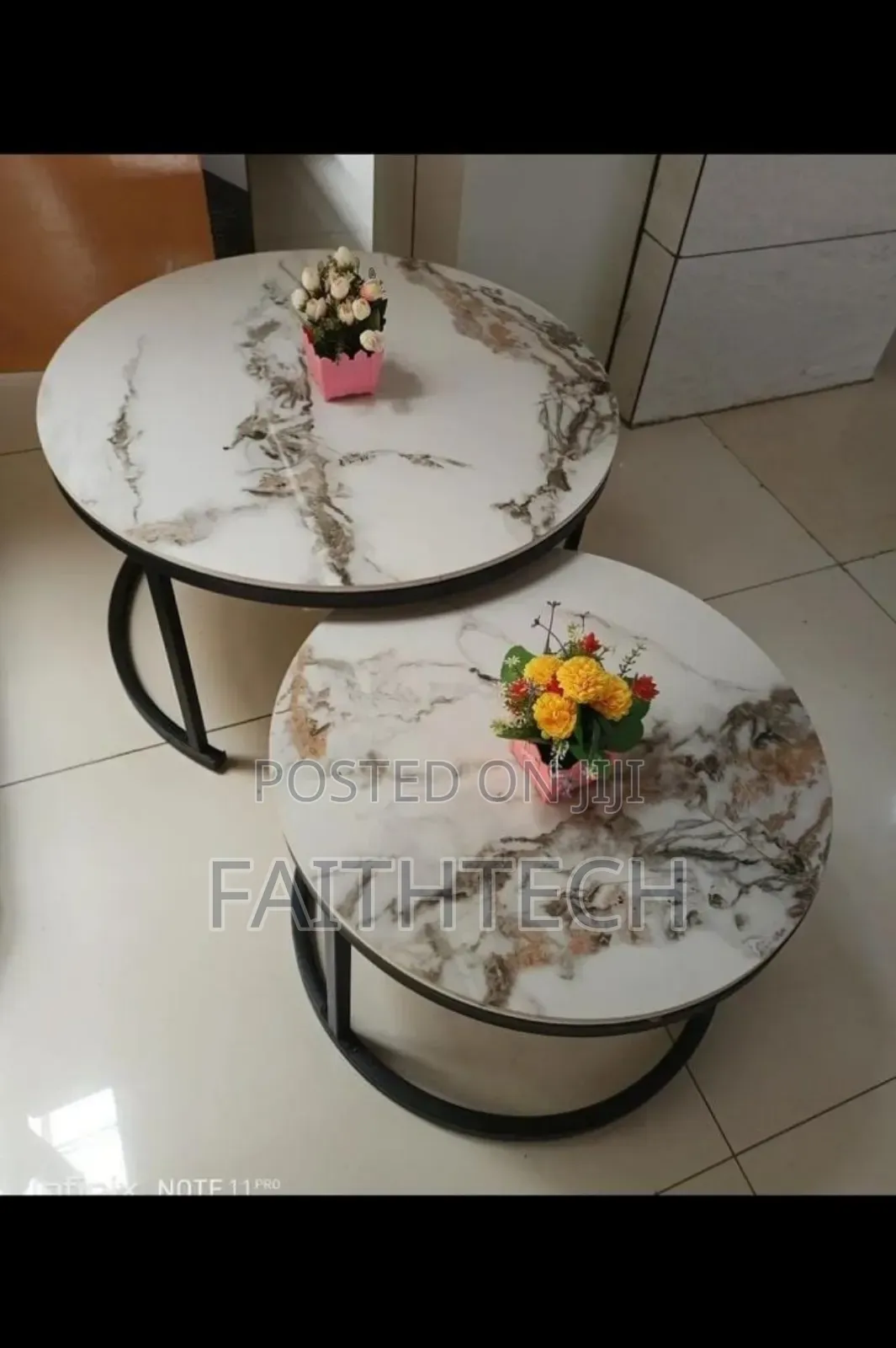 Very Big Modern Luxury Pure Marble Top Nesting Coffee Tables