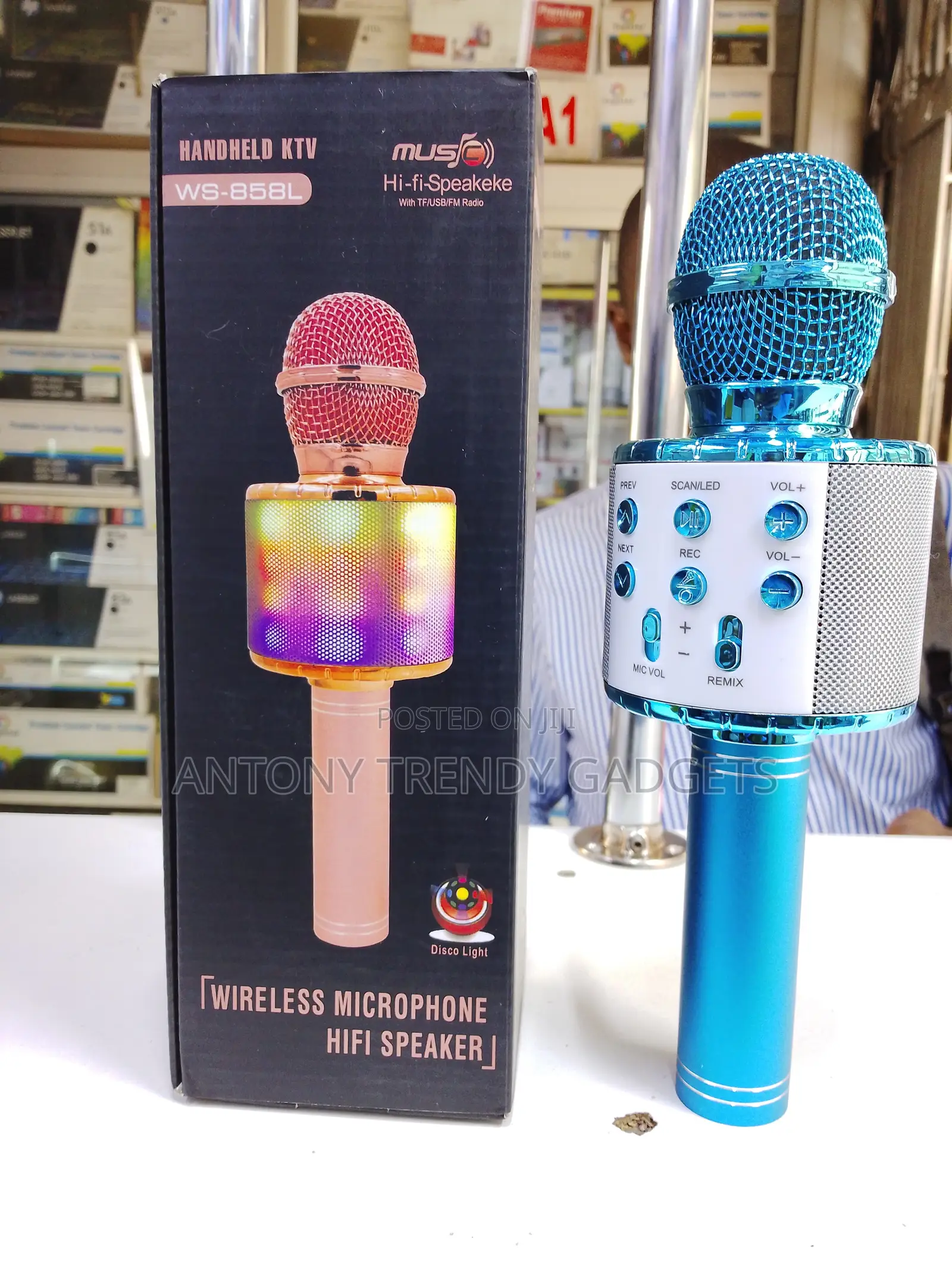 Ws-858l Wireless Bluetooth Karaoke Microphone Speaker