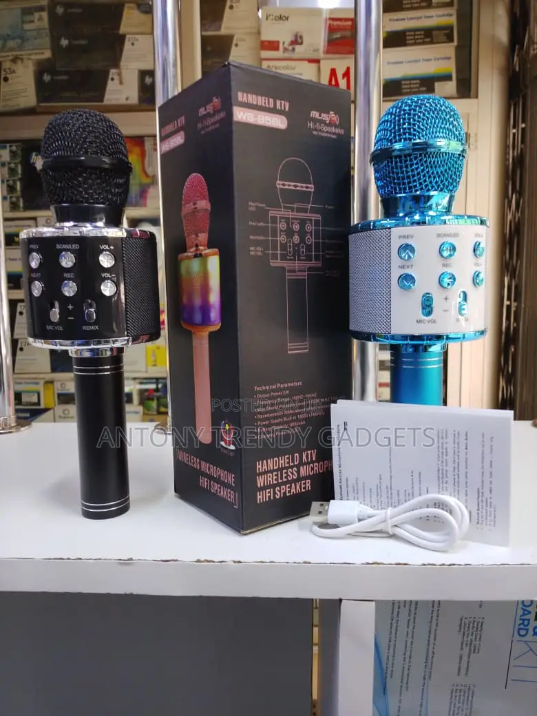 Ws-858l Wireless Bluetooth Karaoke Microphone Speaker
