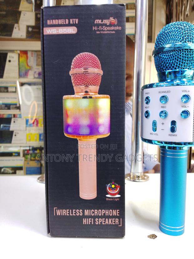 Ws-858l Bluetooth Karaoke Microphone With Disco Lights - main view
