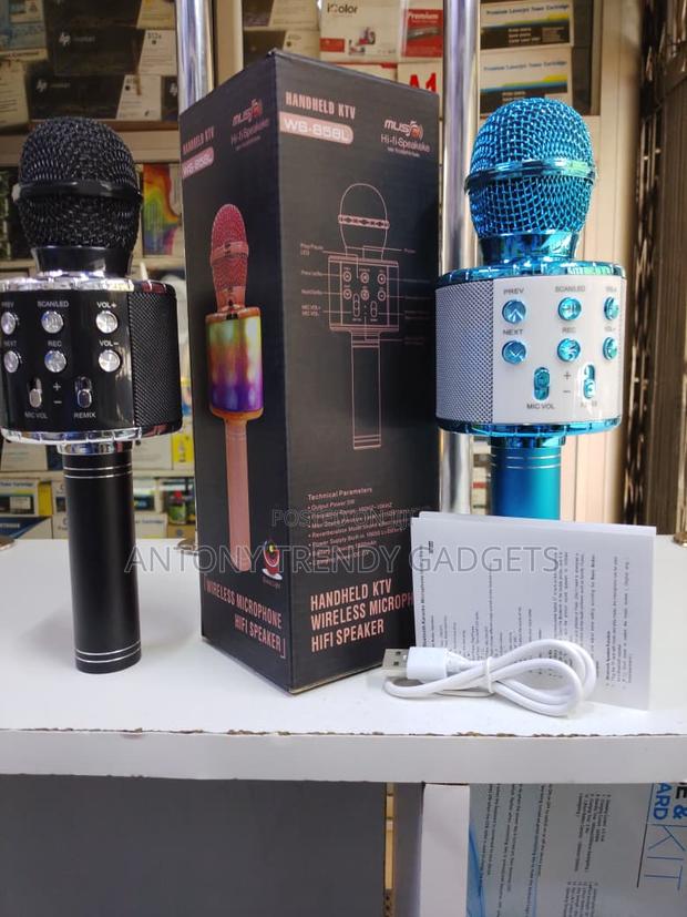 Ws-858l Bluetooth Karaoke Microphone With Disco Lights - thumbnail 3