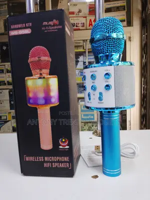 Wireless Karaoke Microphone Ws-858l Hifi Speaker 5w