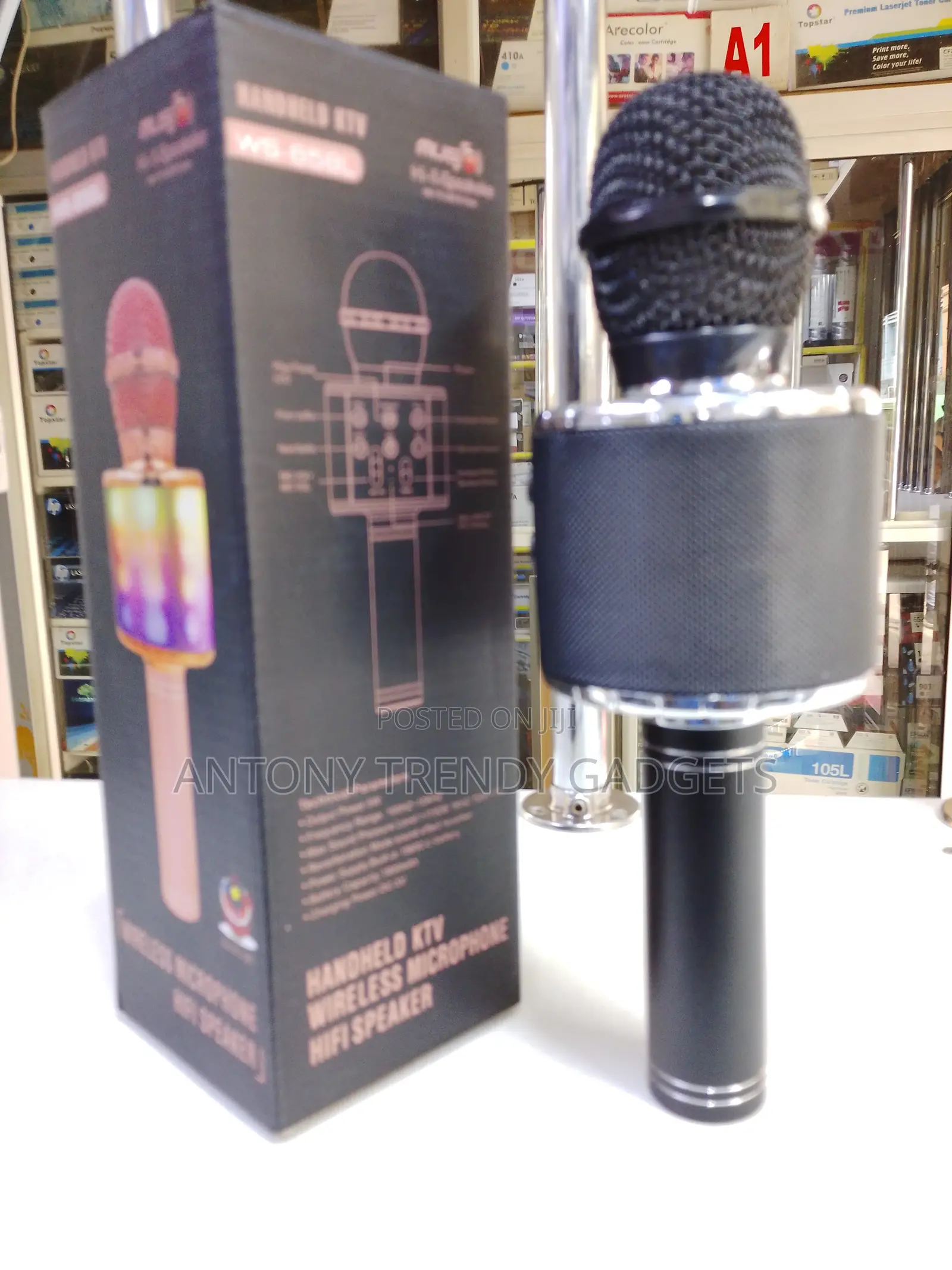 Wireless Karaoke Microphone Ws-858l Hifi Speaker 5w
