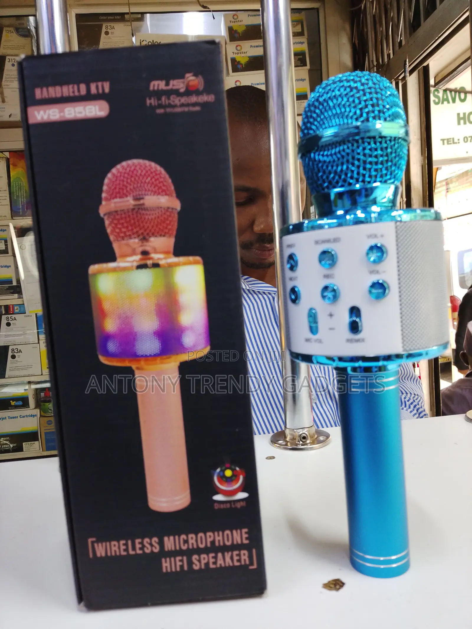 Portable Ktv Ws-858l Bluetooth Karaoke Mic Speaker
