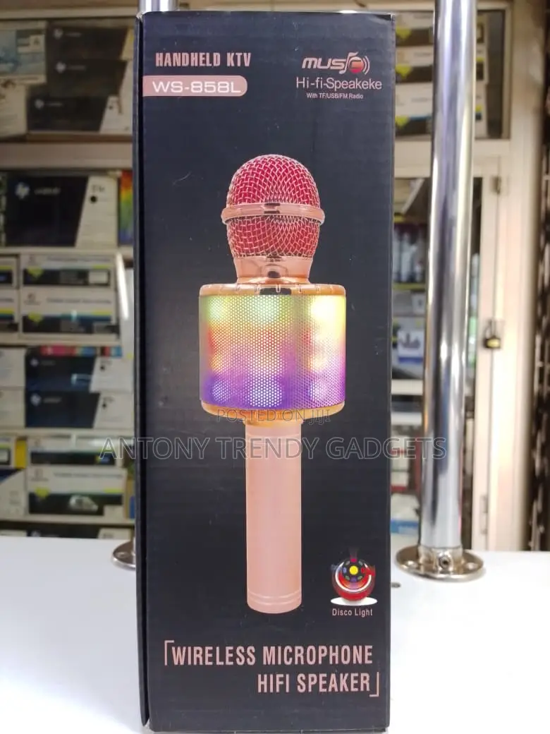 Portable Ktv Ws-858l Bluetooth Karaoke Mic Speaker