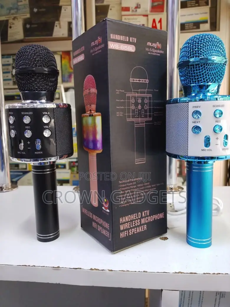 Bluetooth Karaoke Microphone Ws-858l With Echo Lights
