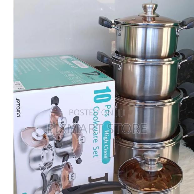 10-Piece Japanese Stainless Steel Cookware Set – Durable Elegant