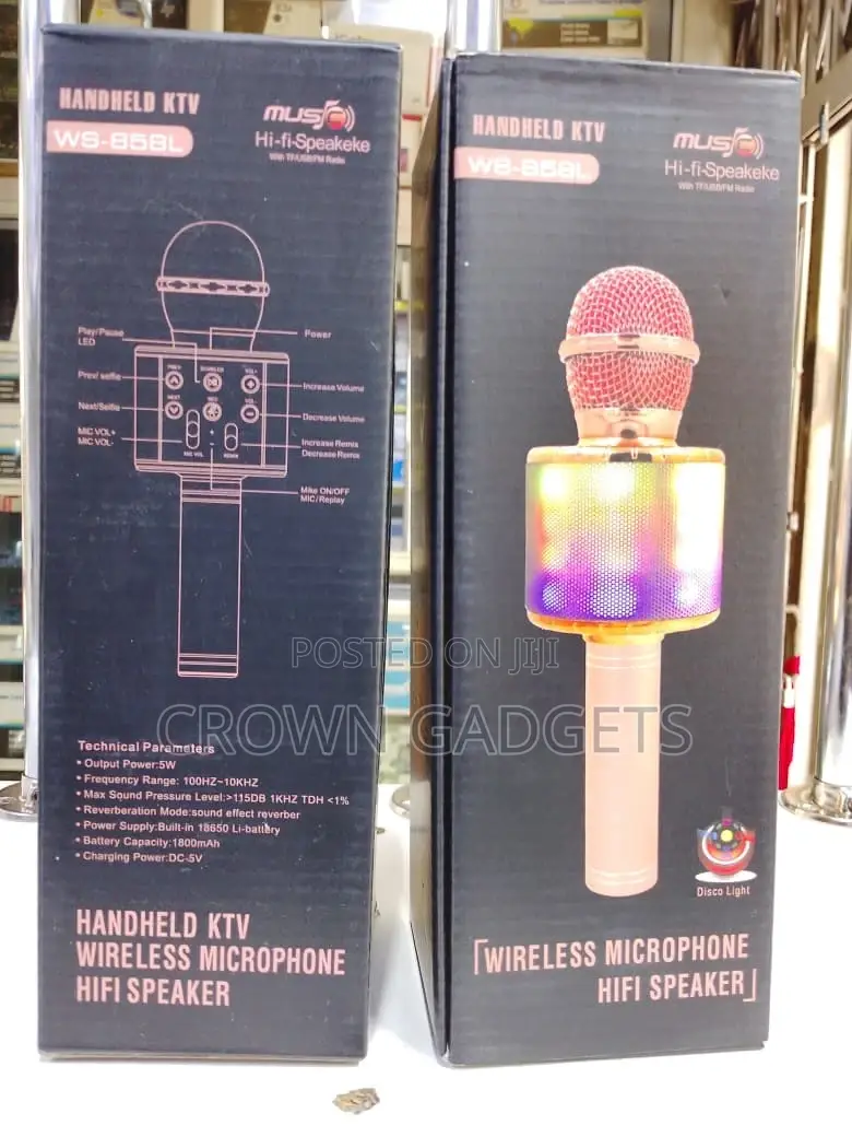 Ws-858l Wireless KTV Microphone Speaker Rechargeable