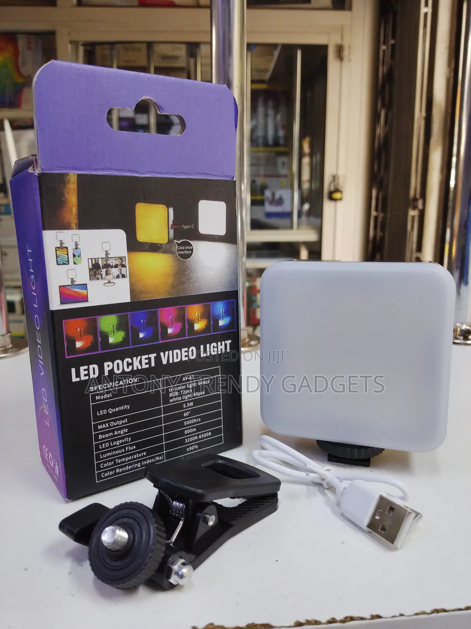 Ay-83 Rgb Led Pocket Video Light 800lm Type-c Recharge