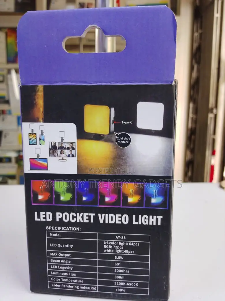 Ay-83 Rgb Led Camera Video Light Portable Rechargeable