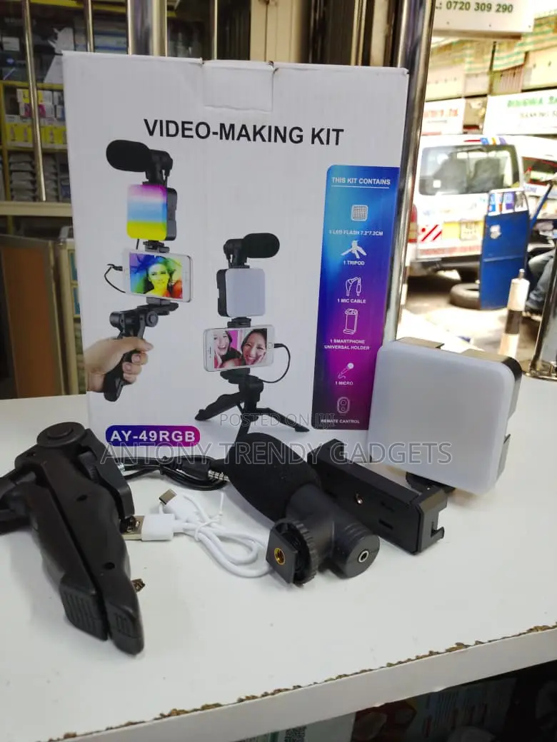 Ay-49 Rgb Video Making Kit For Smartphone Vlogging