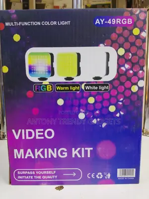 Ay-49 Rgb Vlogging Kit With Mic Tripod & Remote