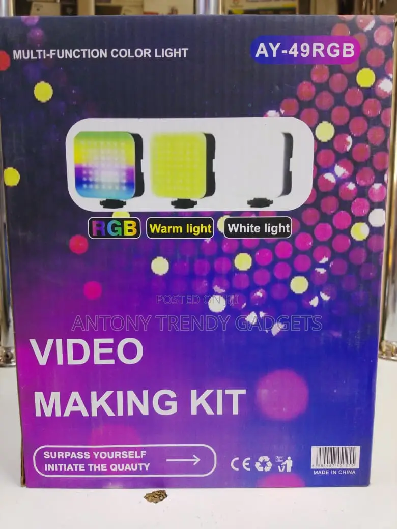 Ay-49 Rgb Led Vlogging Kit With Tripod & Mic