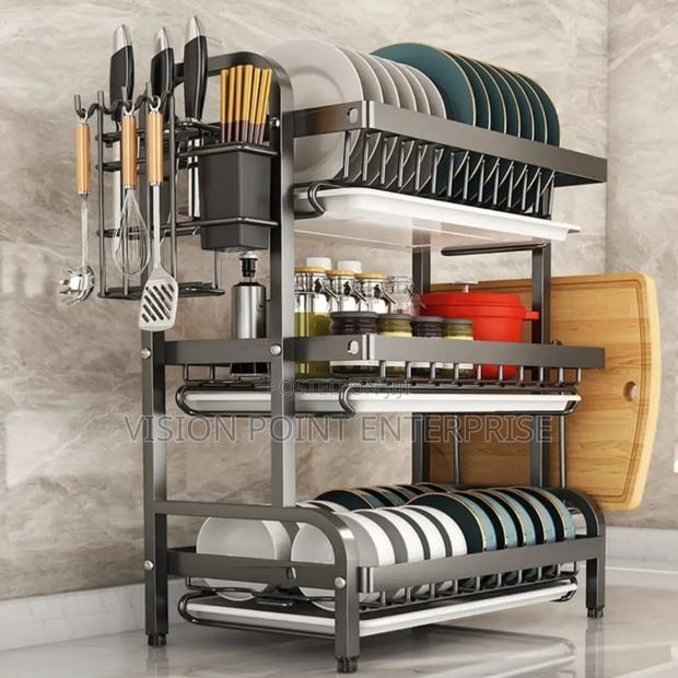 3 Tier Carbon Steel Dish Rack - main view