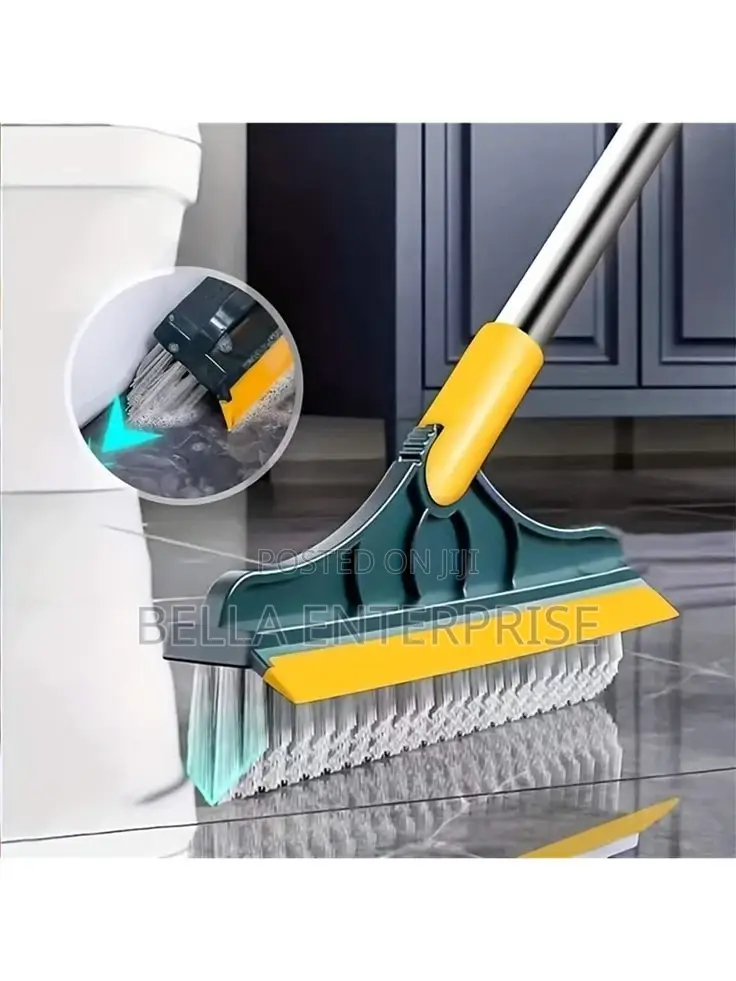3-in-1 Floor Scrubbing v- Shaped Brush, Broom Squeegee