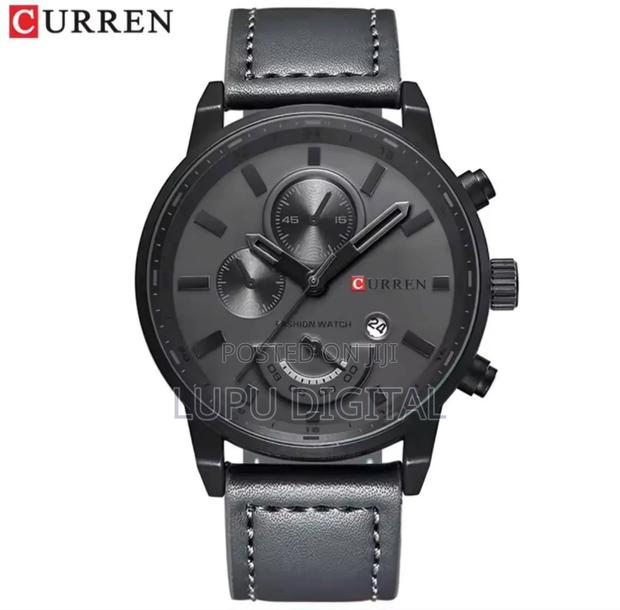 Curren Gents #8217 Date Display Leather Strap - main view