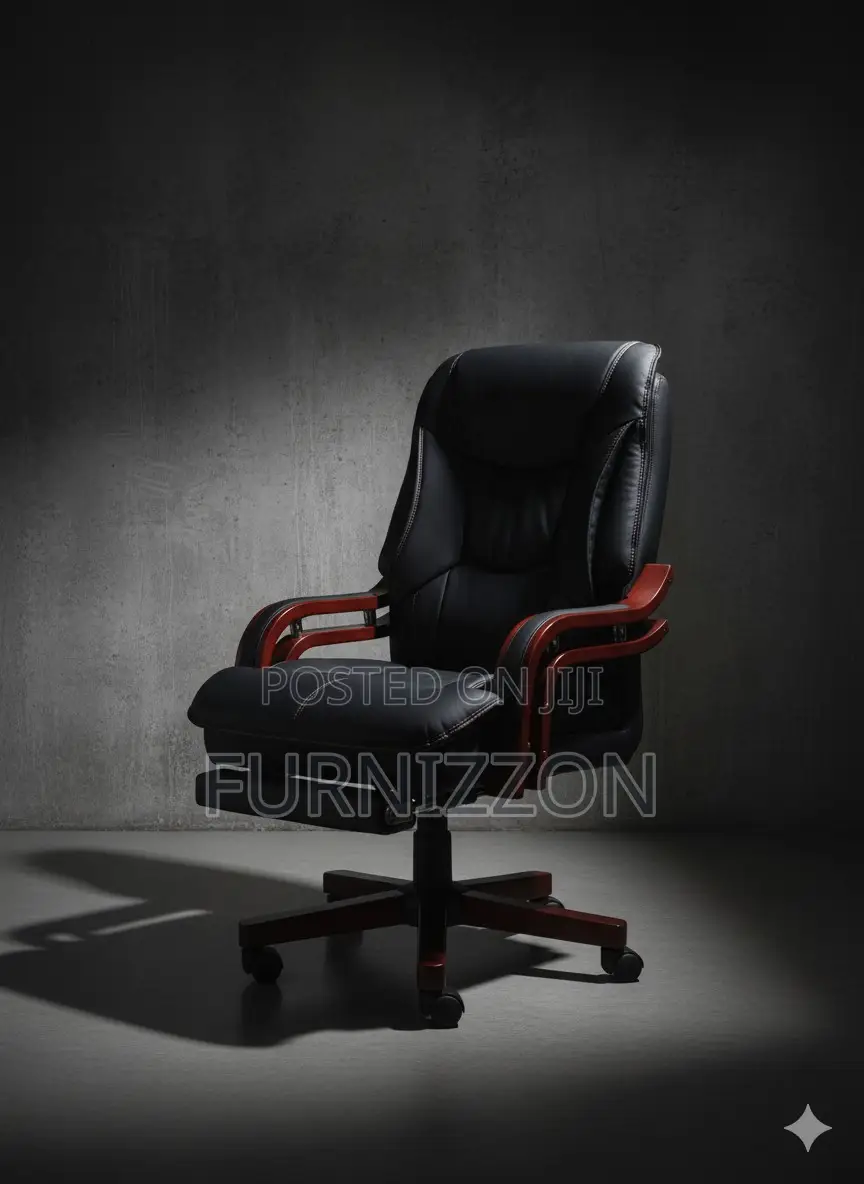 Executive Ergonomic High-Back Office Chair Leather Adjustable Height