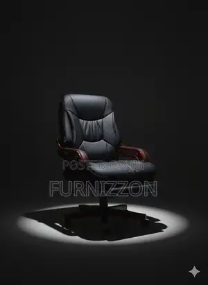. Professional Executive High-Back Black Leather Office Chair