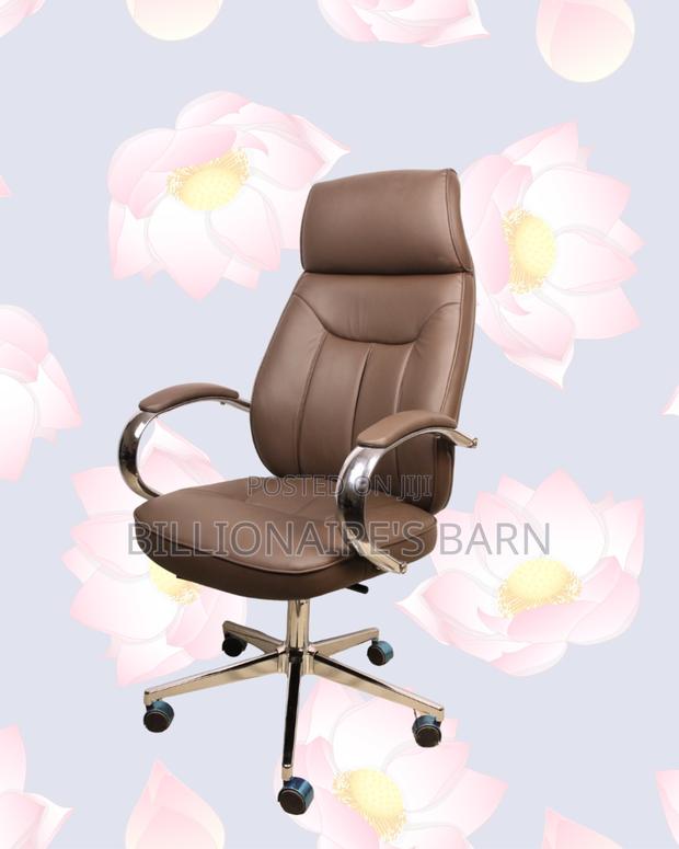 Brown Executive Office Chair | Breathable Support for Long Desk Hours - thumbnail 3