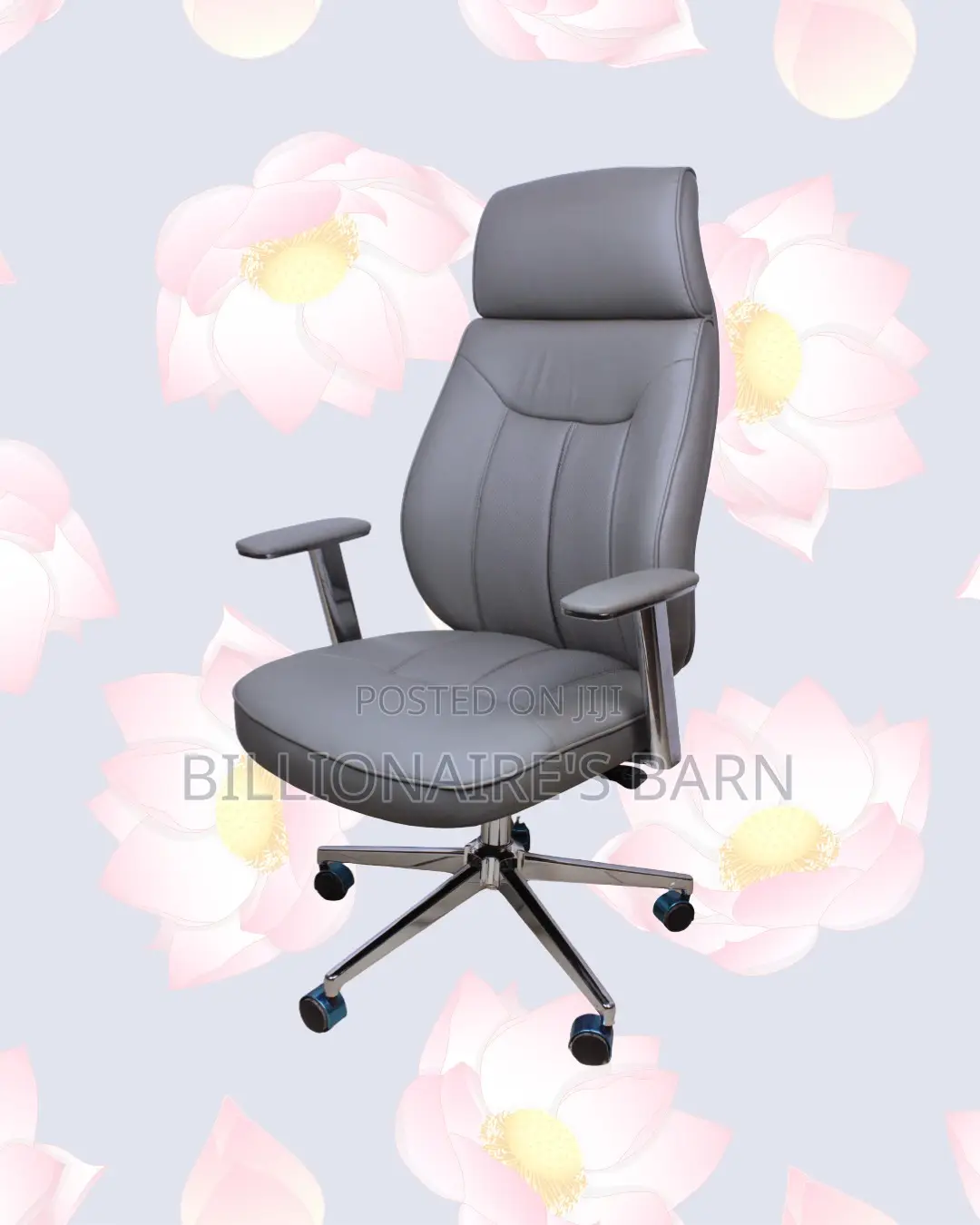 Grey Executive Office Chair | Breathable Support for Long Desk Hours |