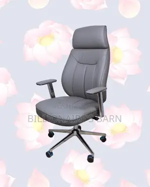 Grey Executive Office Chair | Breathable Support for Long Desk Hours |