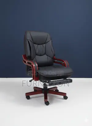 Luxury Executive Black Leather High-Back Office Chair