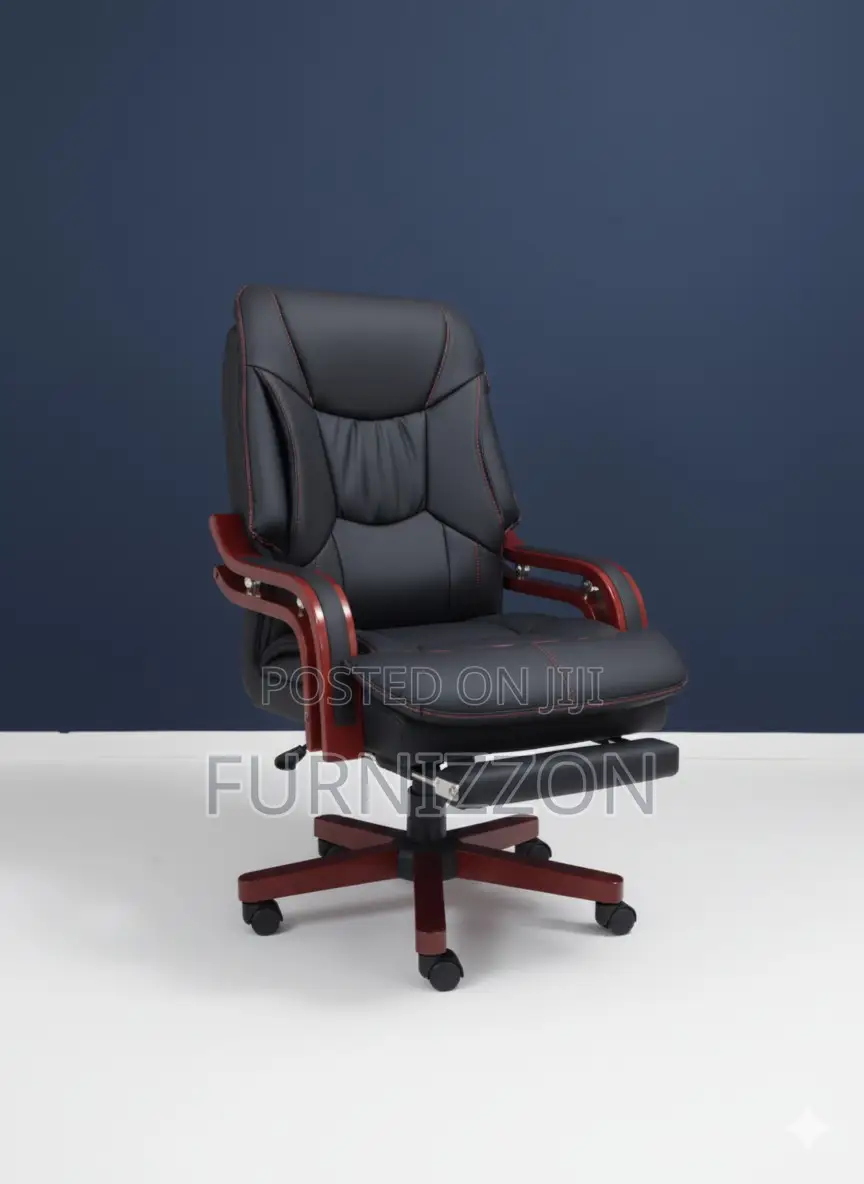 Luxury Executive Black Leather High-Back Office Chair