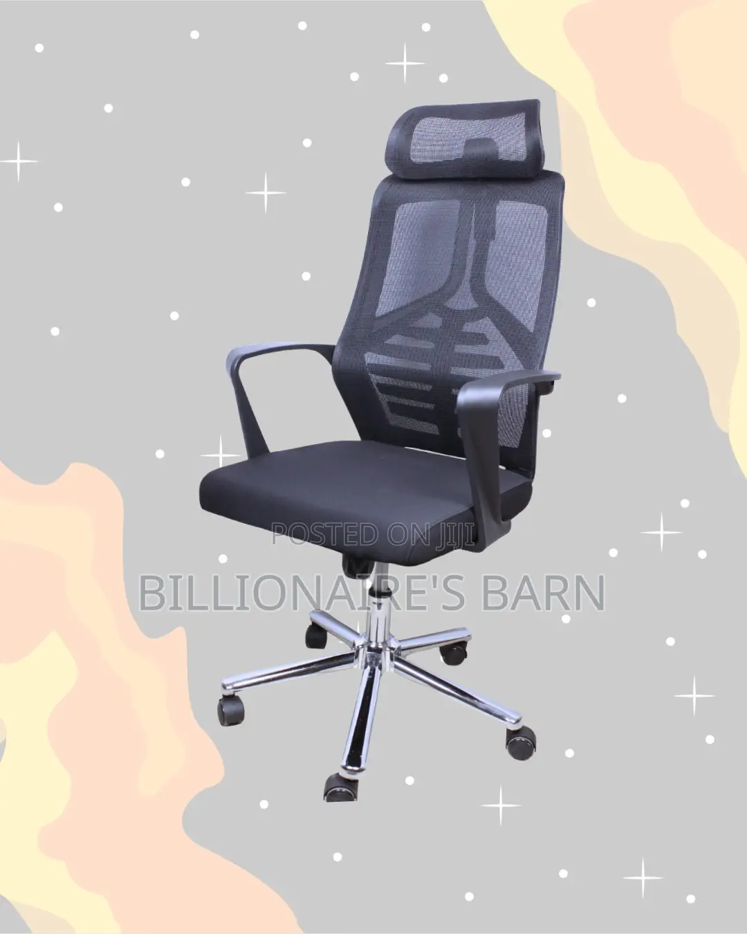Black High-Back Mesh Chair | Breathable Support for Long Desk Hours |