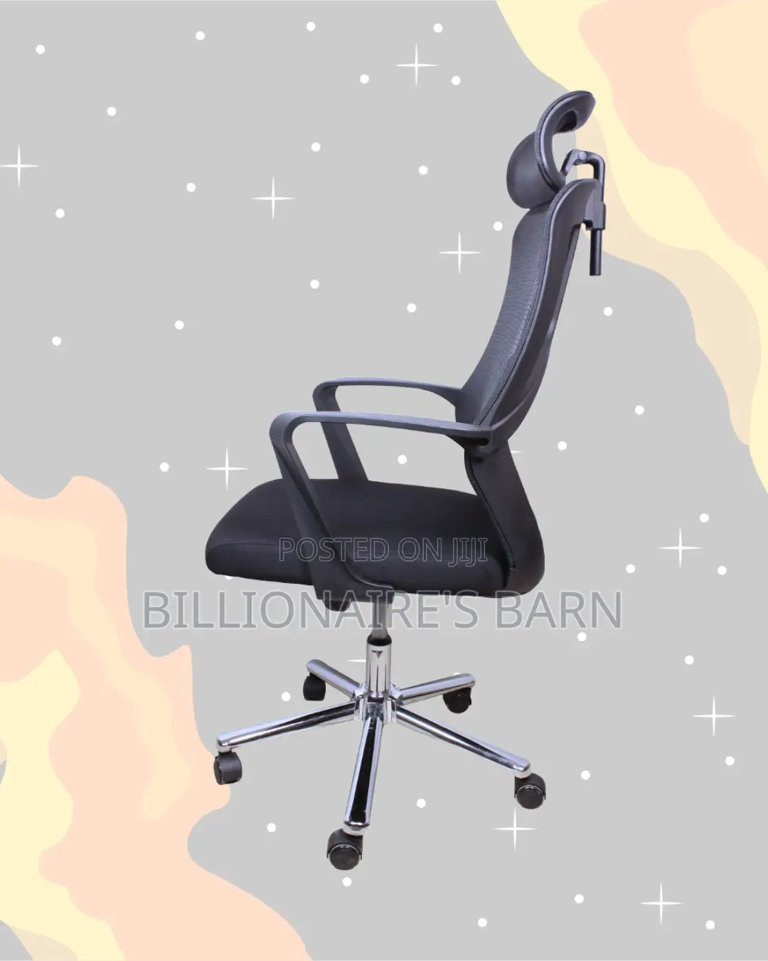 Black High-Back Mesh Chair | Breathable Support for Long Desk Hours |