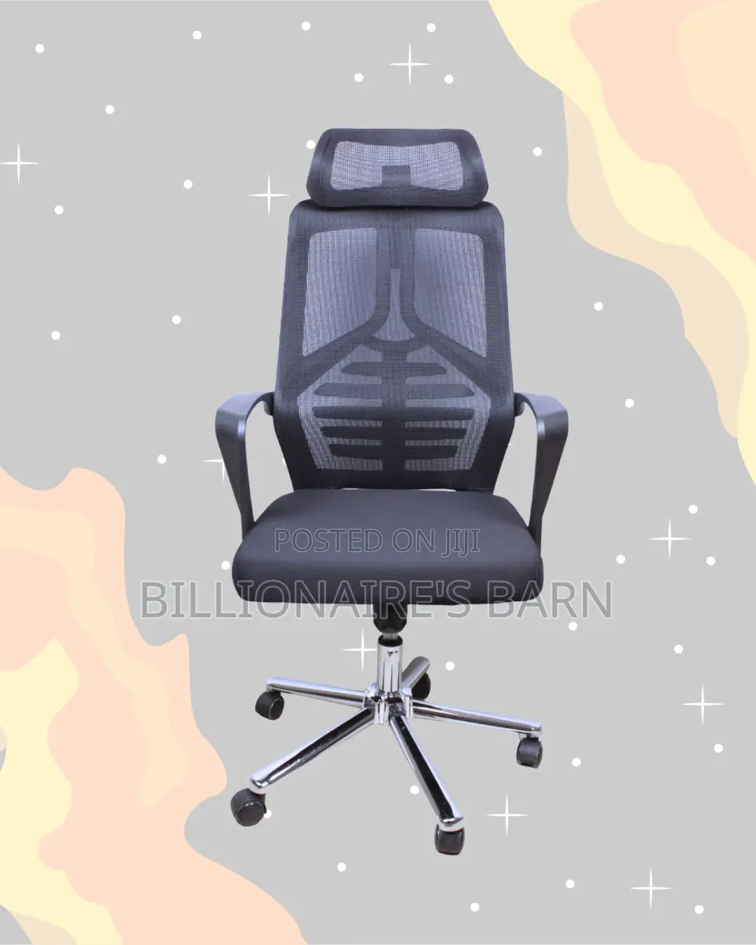 Black High-Back Mesh Chair | Breathable Support for Long Desk Hours |