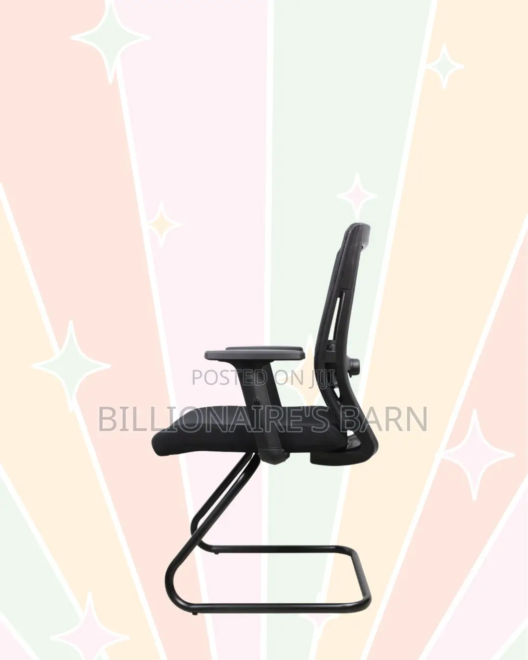 Black Visitor Chair | Breathable Support for Long Desk Hours
